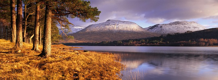 Beinn an Dothaidh and Beinn Dorain from Loch Tulla, Argyll and Bute. Hasselblad XPan 45mm. January 2015.