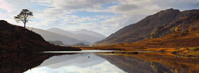 Sgurr na Lapaich above Loch Beannacharan. Glen Stathfarrar. October 2015. Hasselblad XPan 90mm.