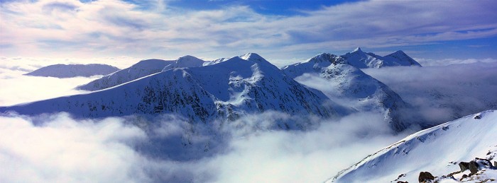 Stob Daimh and Ben Cruachan. Hasselblad XPan 45mm. March 2018.